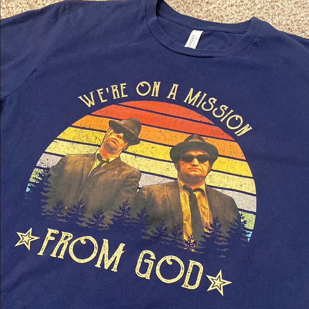 Bella Canvas Blues Brothers “We’re on a Mission from God” Short Sleeve Tee 2XL